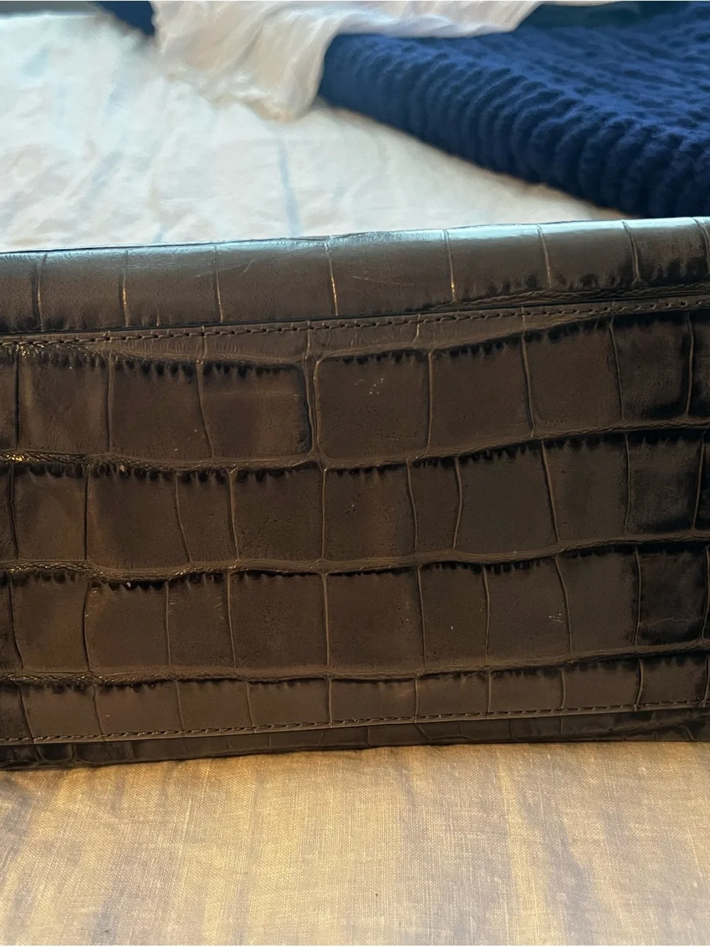 Michael Kors Black Croc-Embossed Leather Men's Briefcase